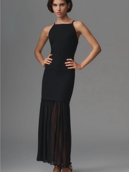 Anthropologie Dresses & Skirts - Anthropologie Black Backless Halter Gown